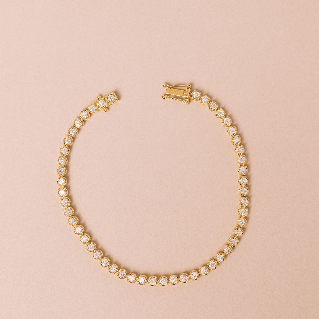 2.50 carat Diamond Tennis Bracelet 18 Yellow Gold