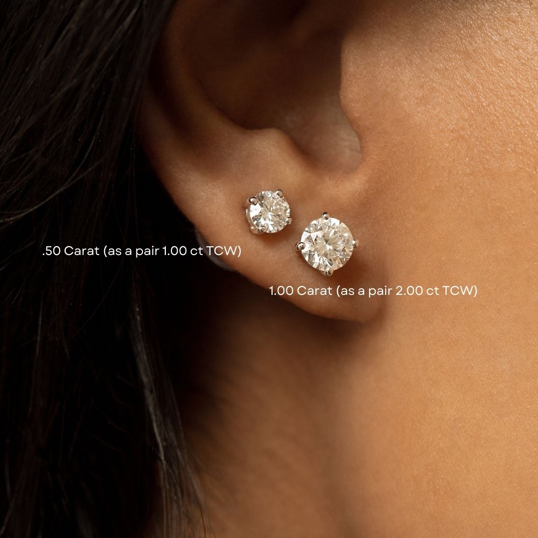 Stella Diamond Earrings - 2.00 carat Lab Grown Diamond Studs 18ct White Gold