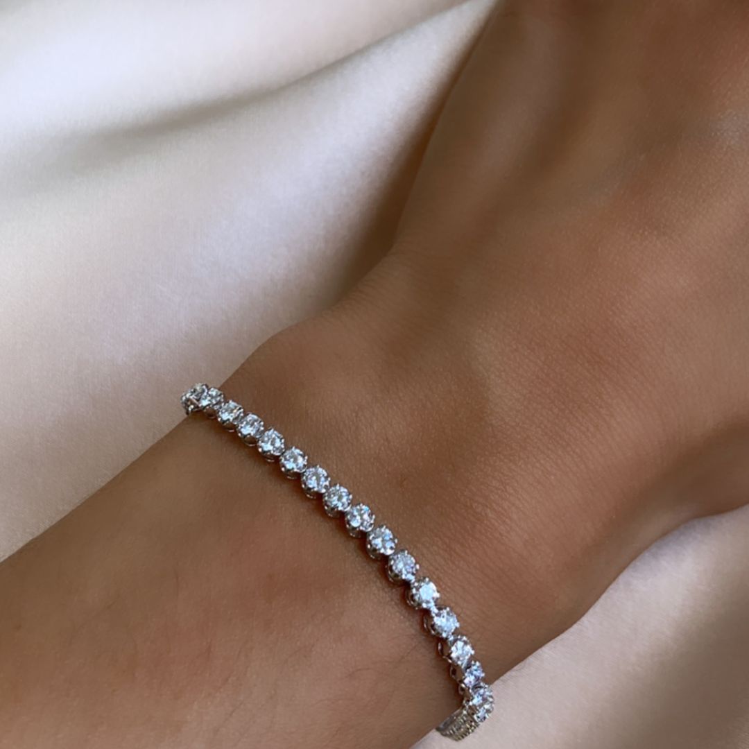 3 carat Diamond Tennis Bracelet 18 White Gold