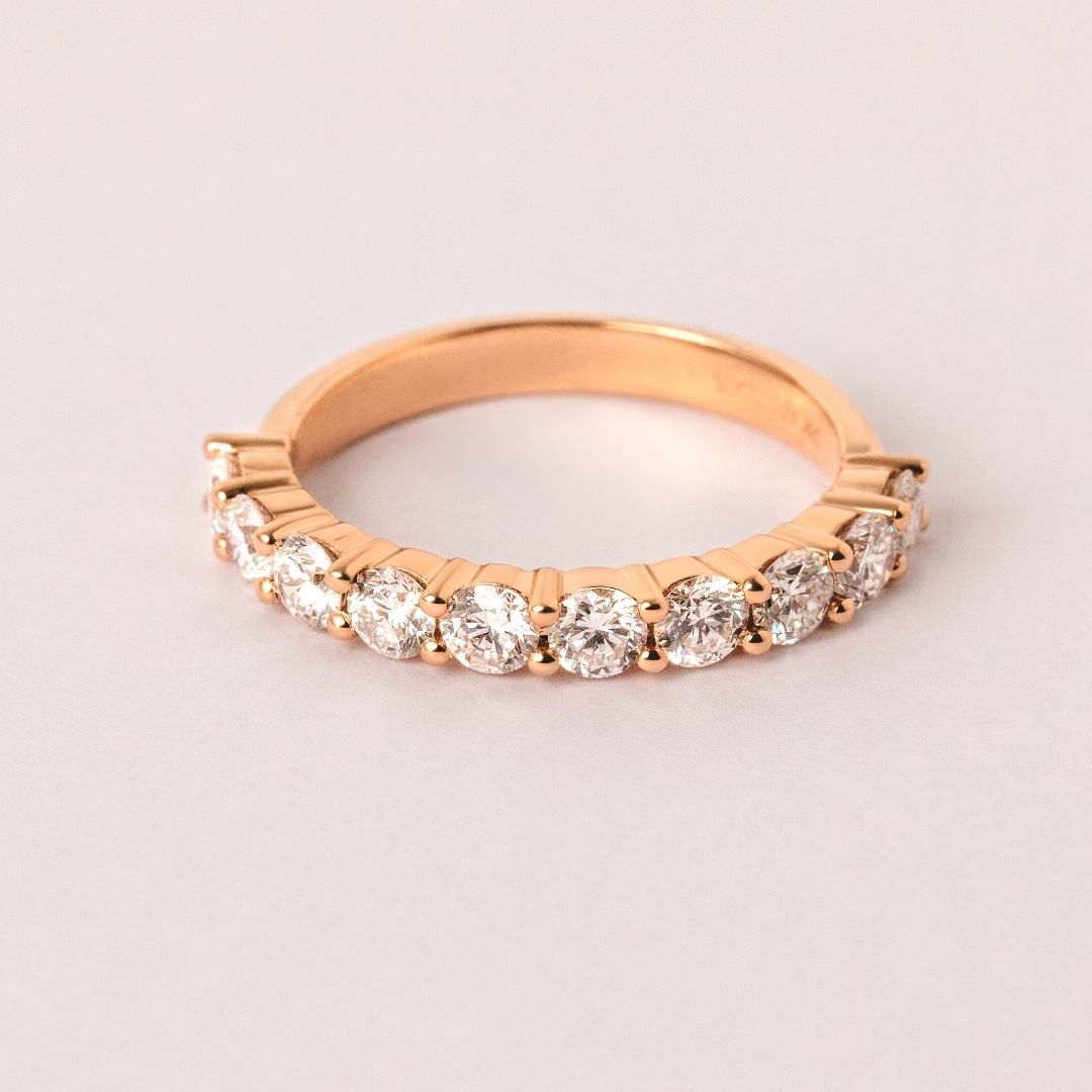 Deca Diamond Eternity Ring in Rose Gold