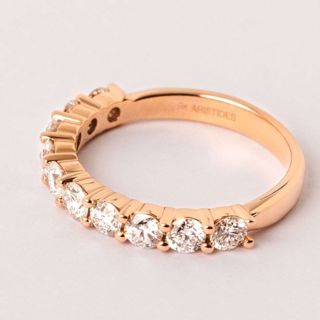 Deca Diamond Eternity Ring in Rose Gold