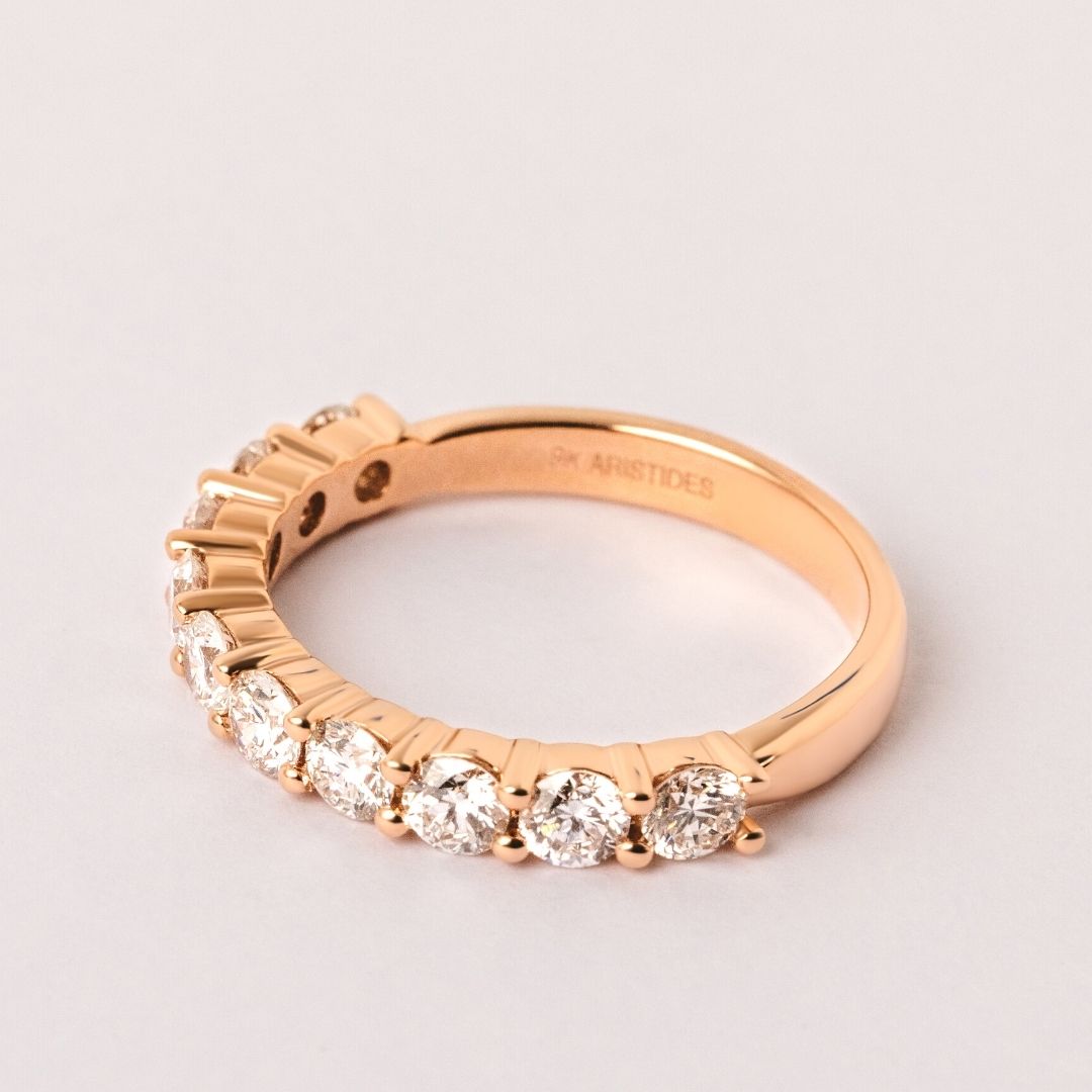Deca Diamond Eternity Ring in Rose Gold