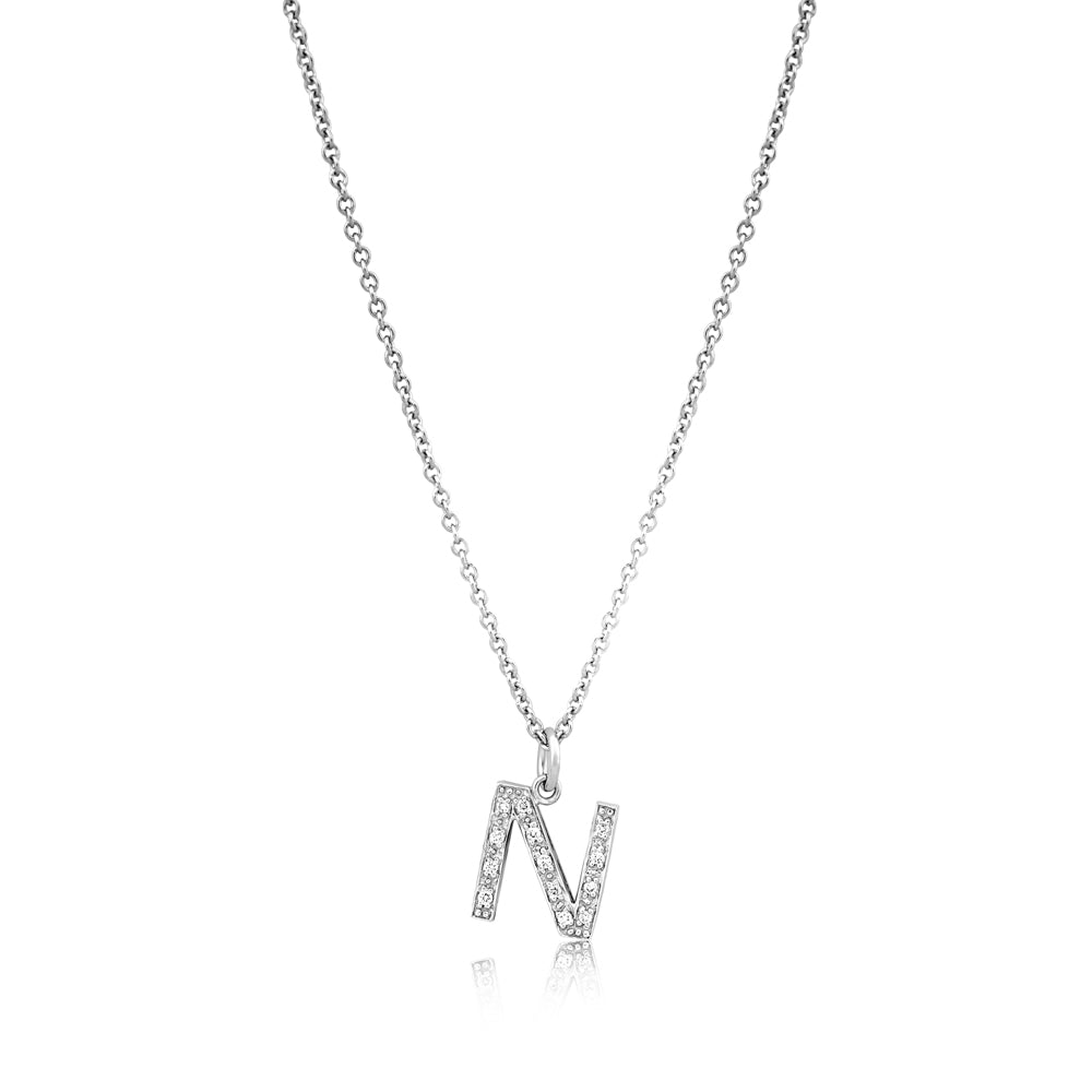 Pre Order Grande Diamond Monogram White Gold Necklace