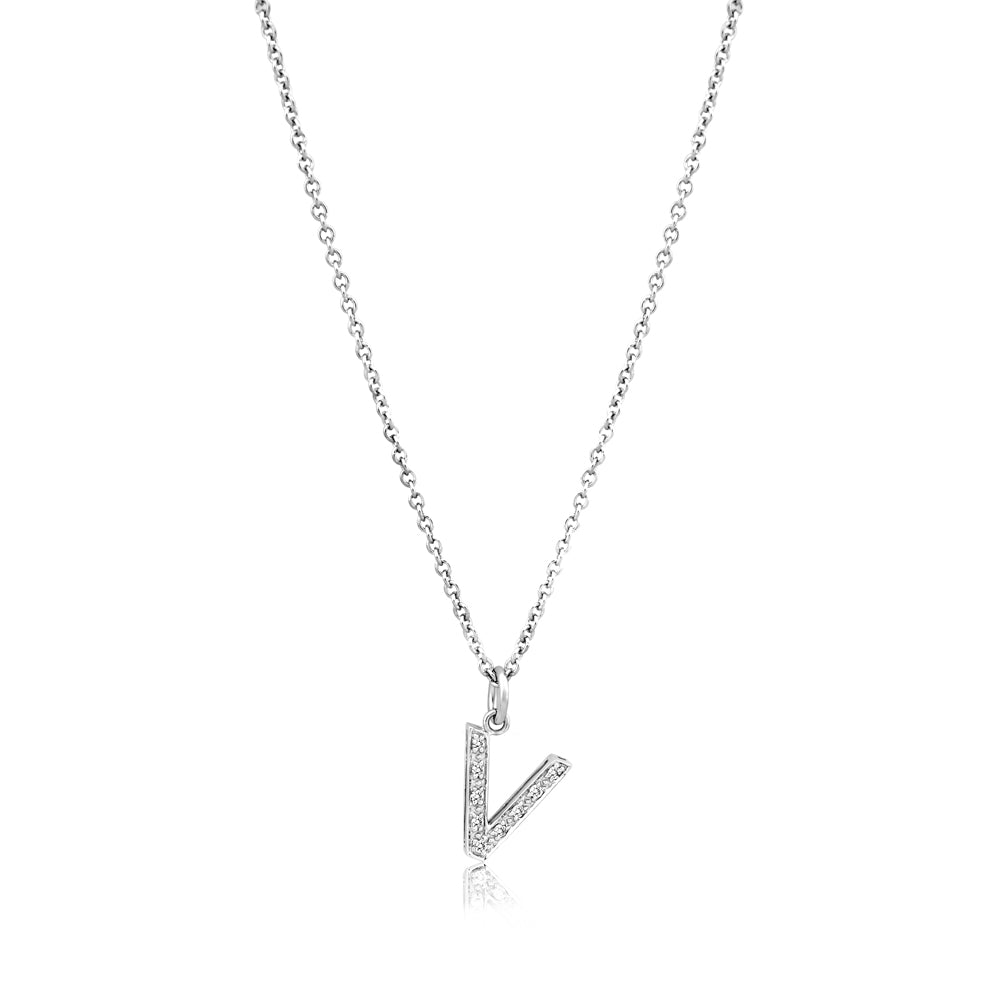 Grande Diamond Monogram White Gold Necklace