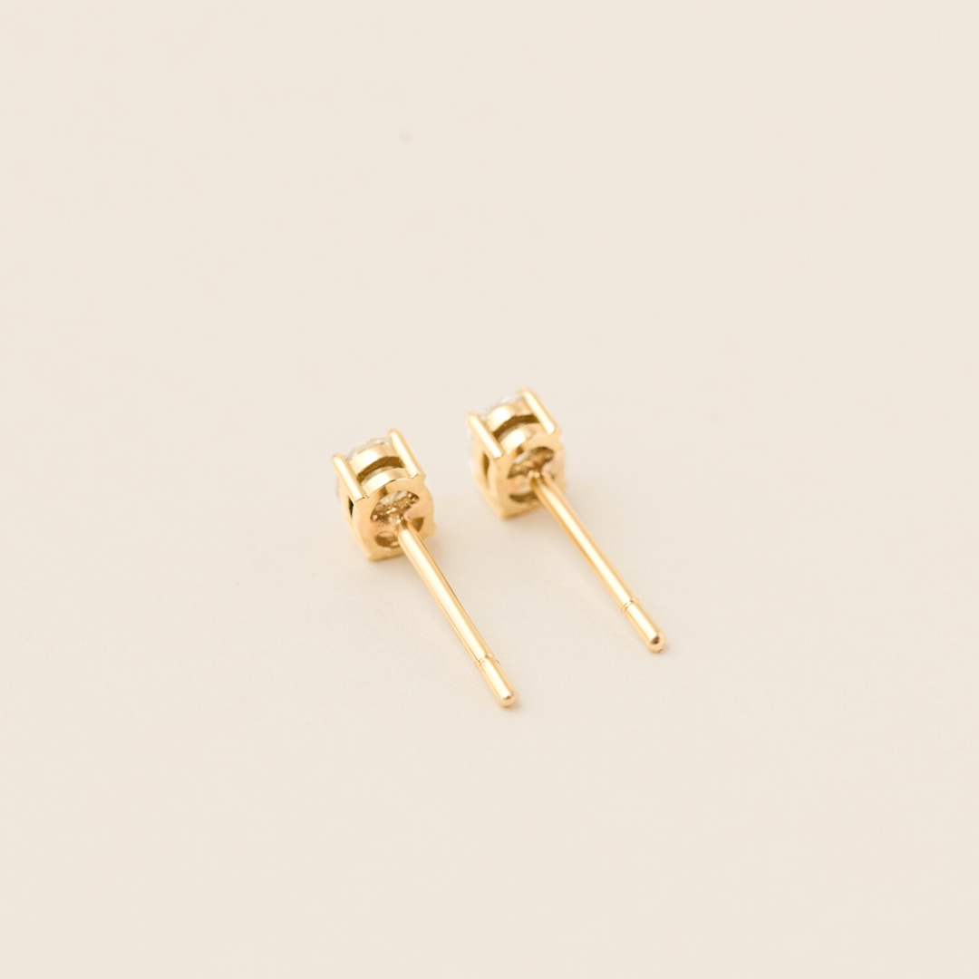 Cecille Oval Lab Grown Diamond Stud Earrings - 18 Yellow Gold