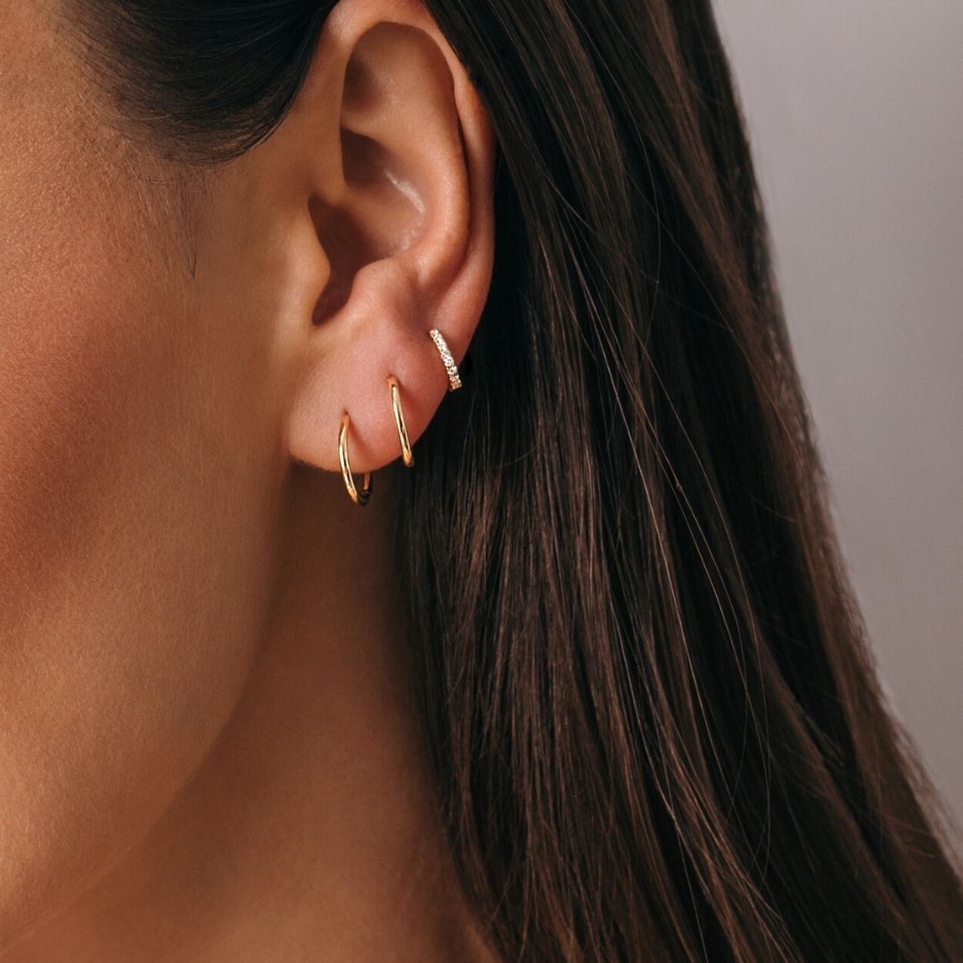 Lily Hoop Earrings  - 14 Yellow Gold