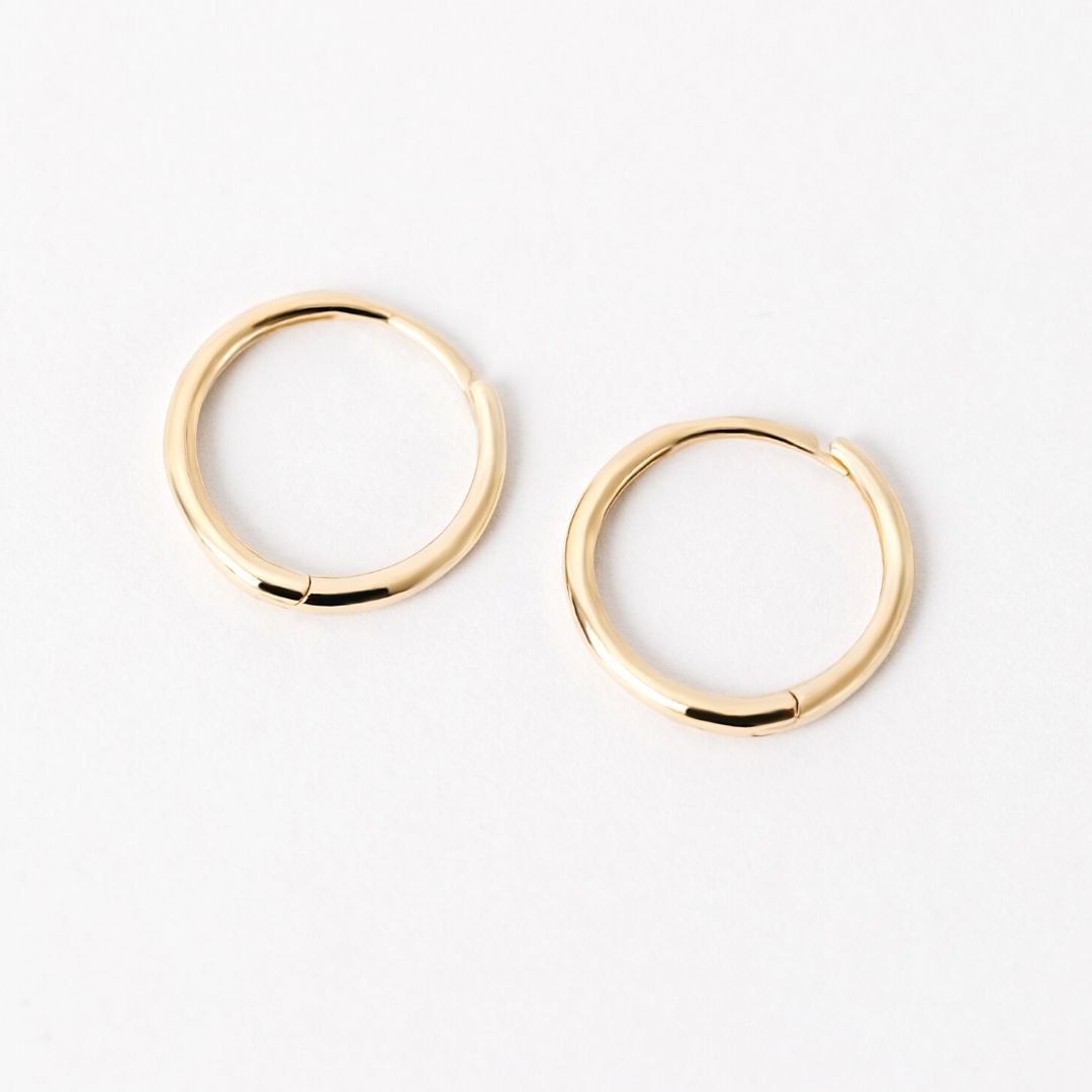 Lily Hoop Earrings  - 14 Yellow Gold