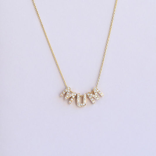 Mum Diamond Necklace 14 Yellow Gold