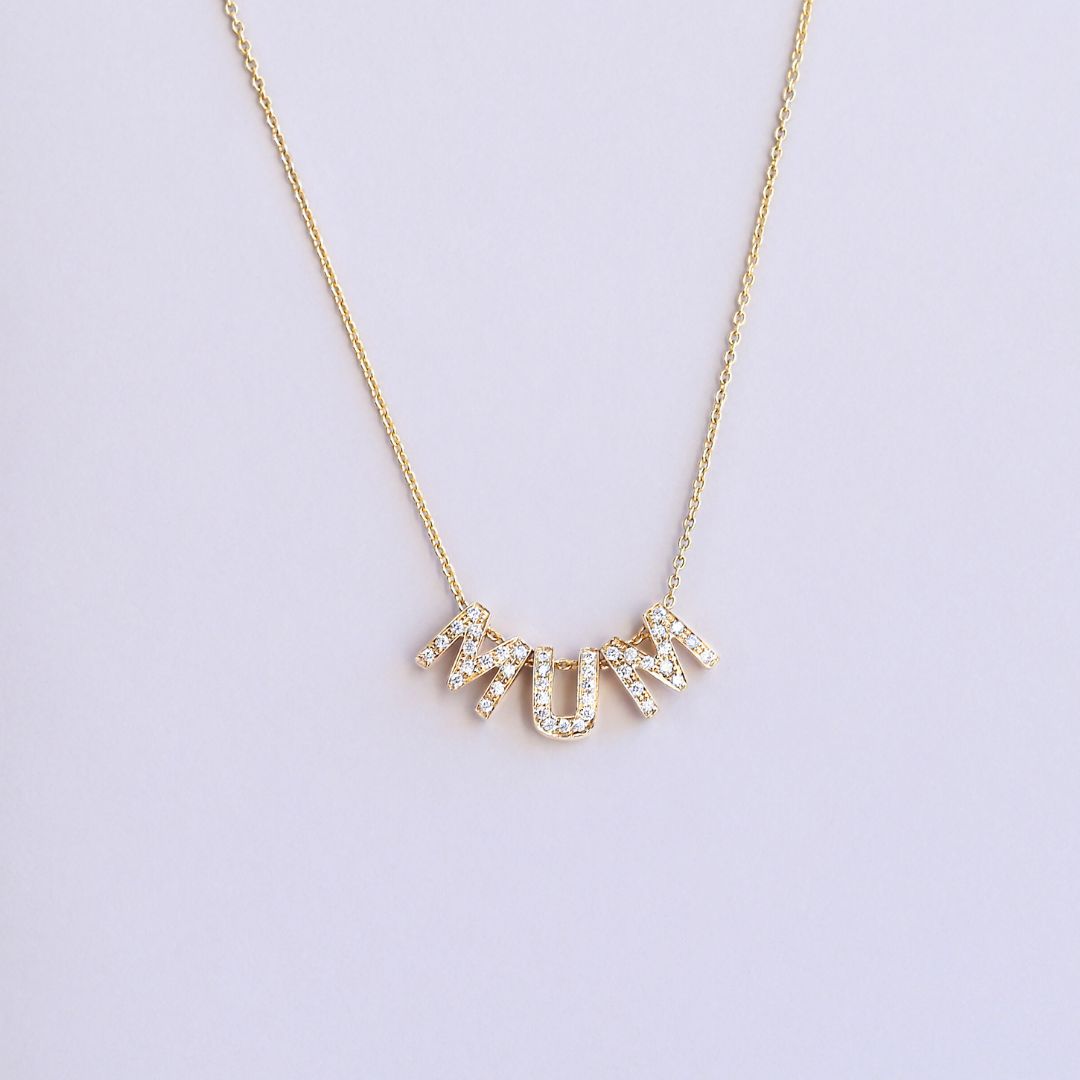 Mum Diamond Necklace 14 Yellow Gold