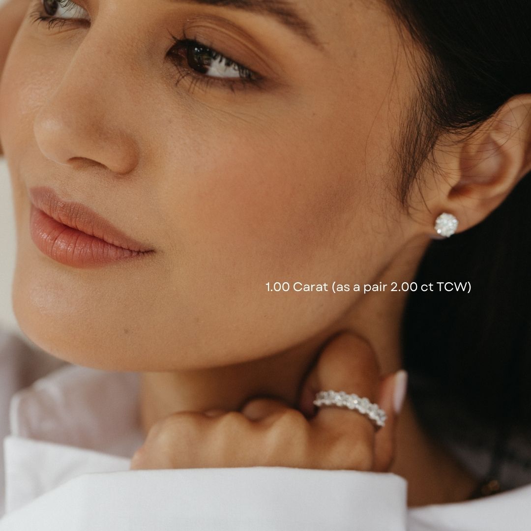 Stella Diamond Earrings - 2.00 carat Lab Grown Diamond Studs 18ct White Gold