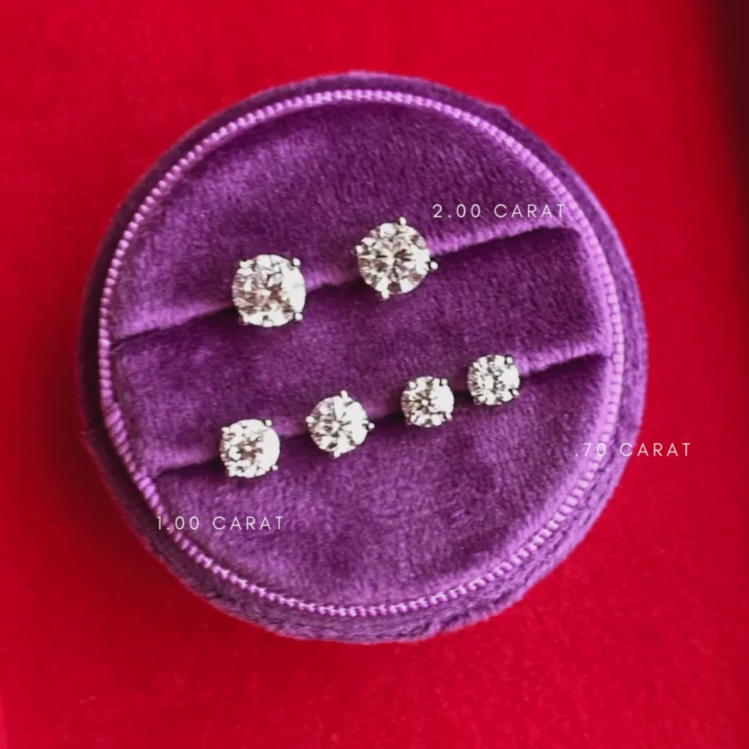 Stella Diamond Earrings - .70 carat Lab Grown Diamond Studs 18ct White Gold