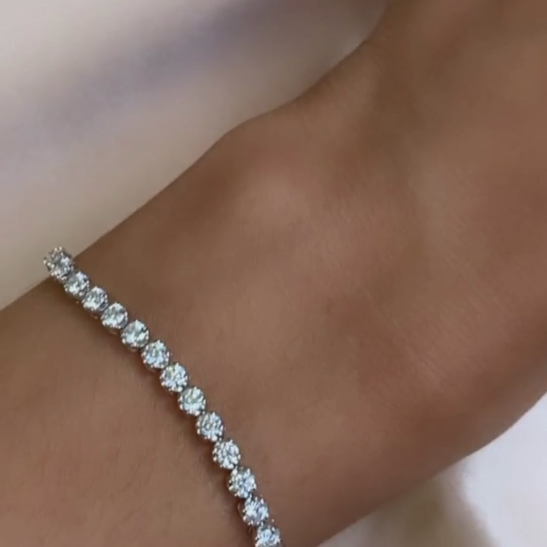3 carat Diamond Tennis Bracelet 18 White Gold