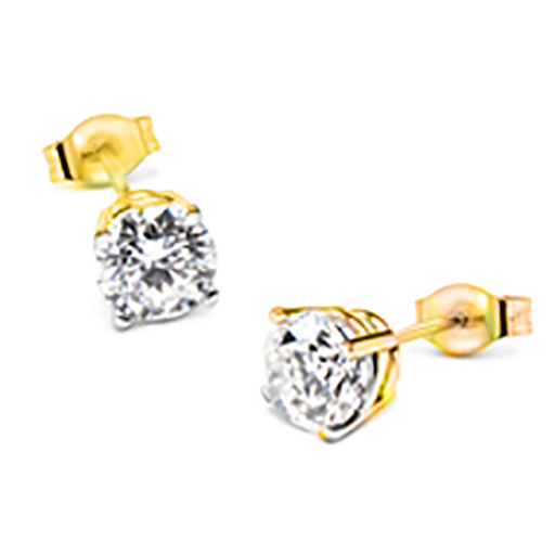 Diamond Stud Earrings 1.00 carat Yellow Gold 18k