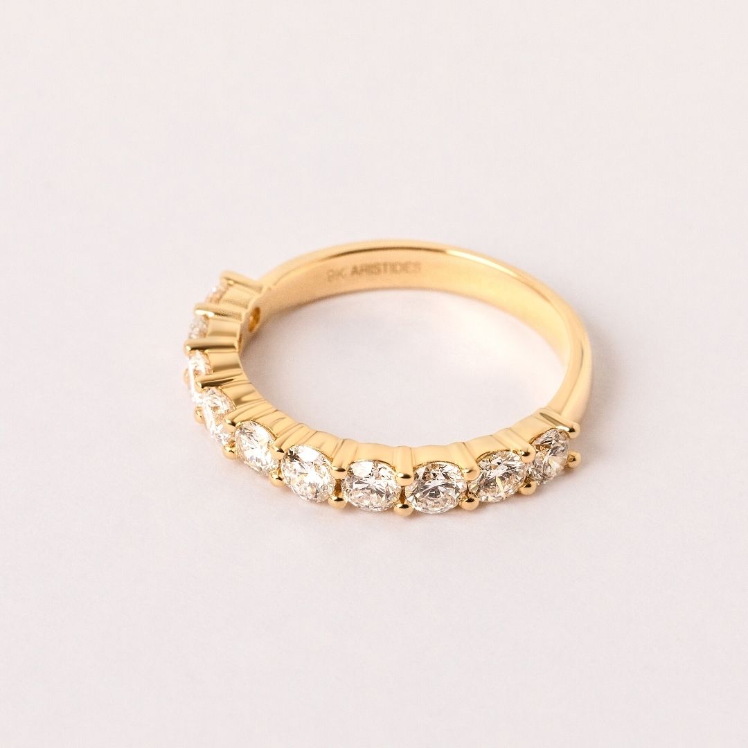 Deca Diamond Eternity Ring in Yellow Gold