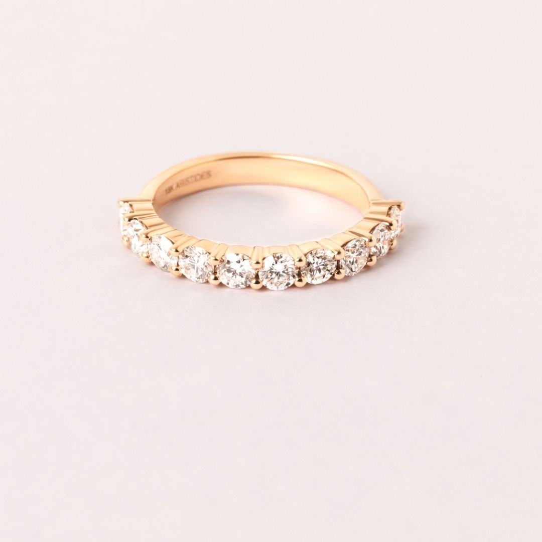 Deca Diamond Eternity Ring in Yellow Gold