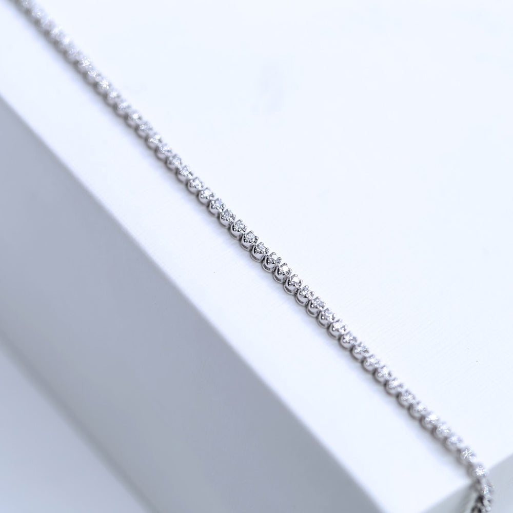 1.00 carat Diamond Tennis Bracelet 9K White Gold