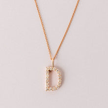 Lusso Diamond Letter Necklace 14 White, Yellow or Rose Gold