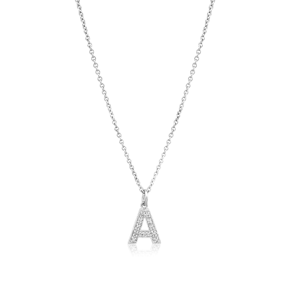 Grande Diamond Monogram White Gold Necklace