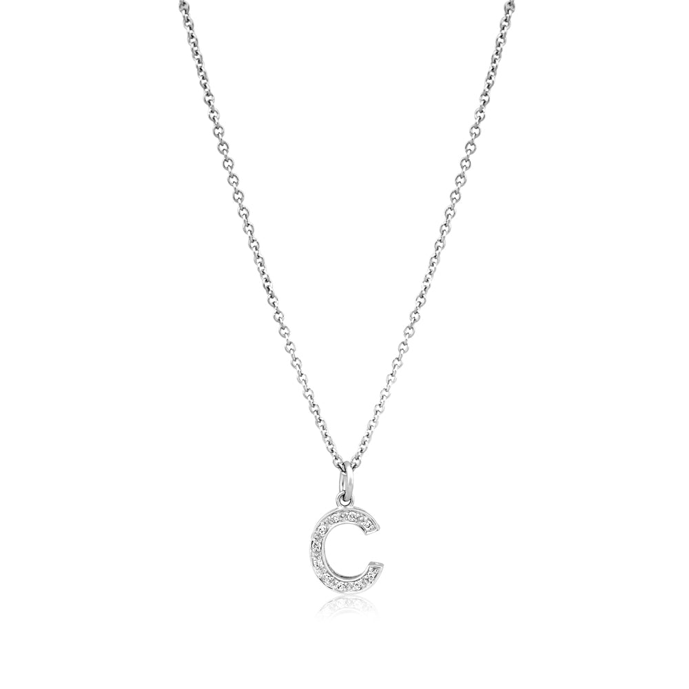 Grande Diamond Monogram White Gold Necklace