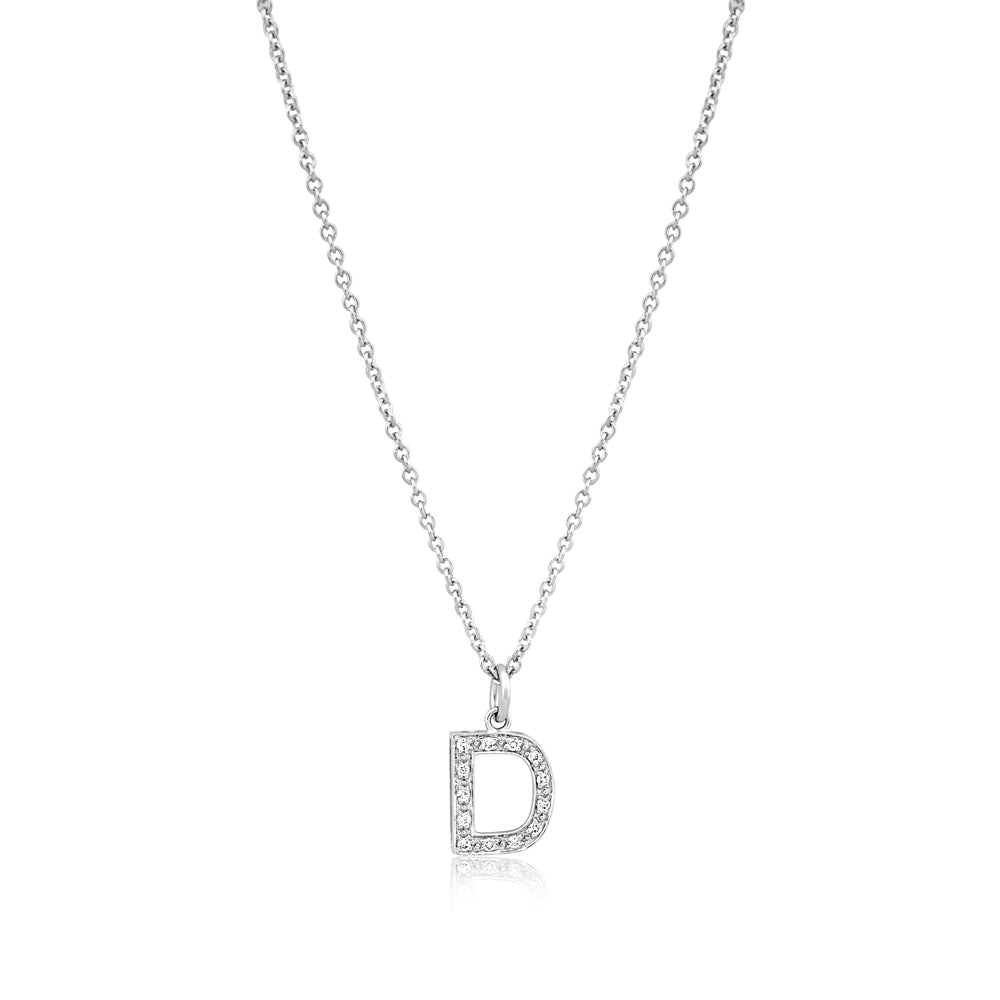 Grande Diamond Monogram White Gold Necklace