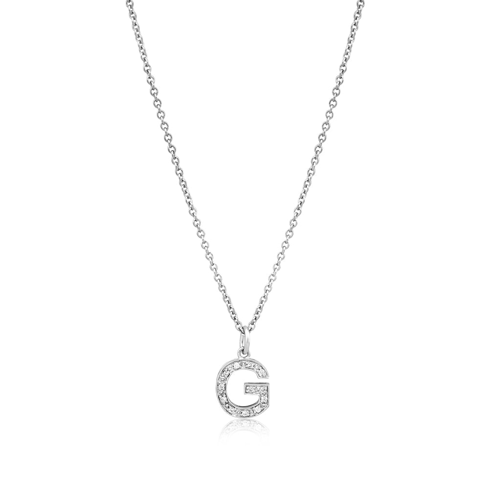 Pre Order Grande Diamond Monogram White Gold Necklace