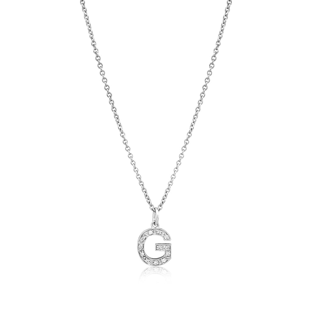 Grande Diamond Monogram White Gold Necklace