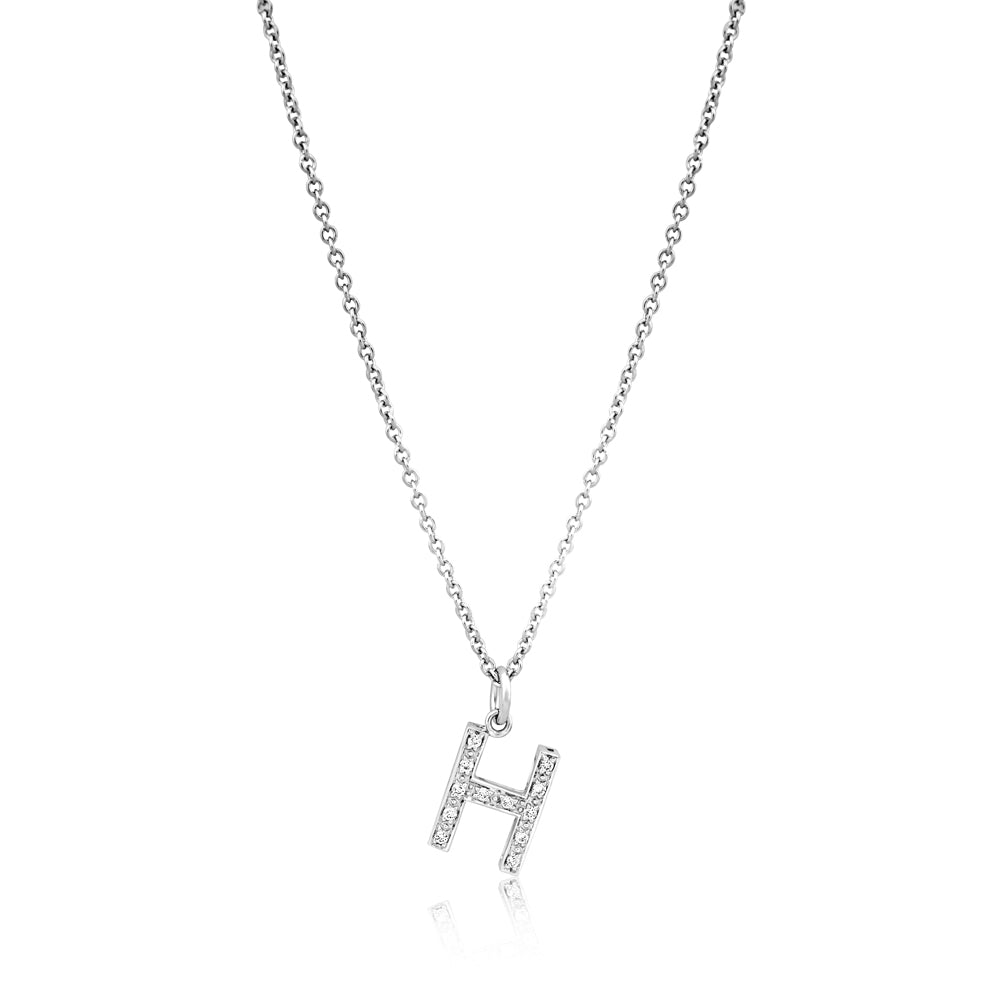 Pre Order Grande Diamond Monogram White Gold Necklace