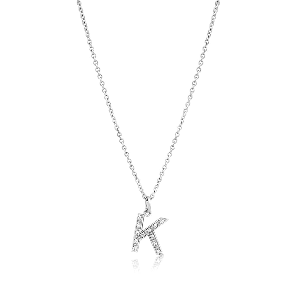 Pre Order Grande Diamond Monogram White Gold Necklace