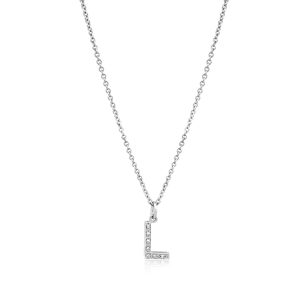 Grande Diamond Monogram White Gold Necklace