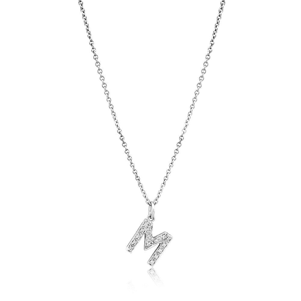 Grande Diamond Monogram White Gold Necklace