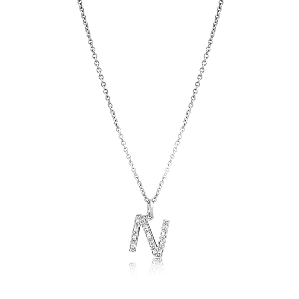 Grande Diamond Monogram White Gold Necklace