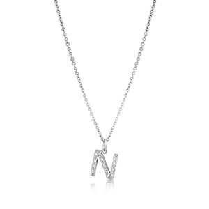 Grande Diamond Monogram White Gold Necklace