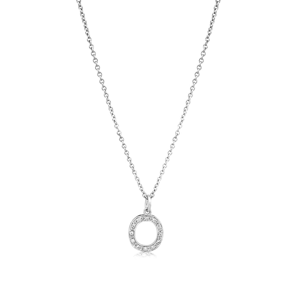 Grande Diamond Monogram White Gold Necklace