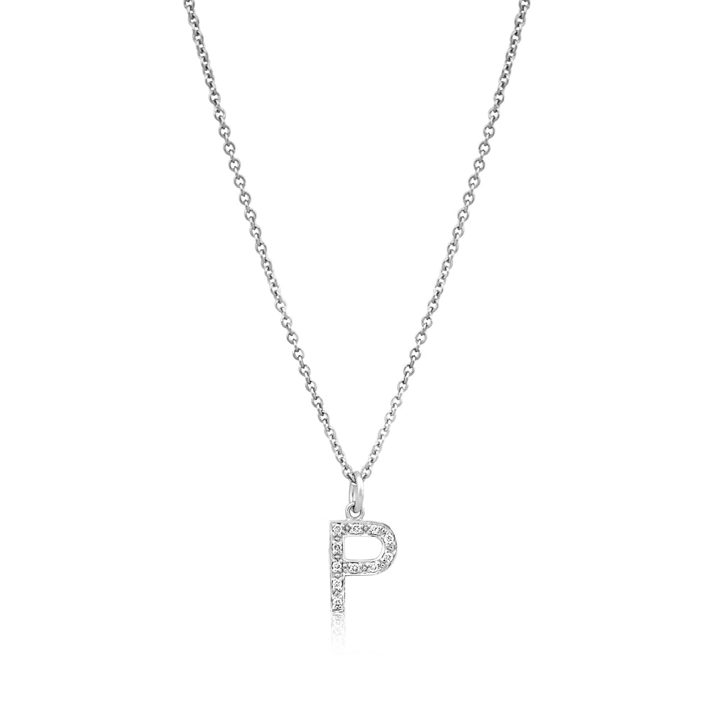 Pre Order Grande Diamond Monogram White Gold Necklace