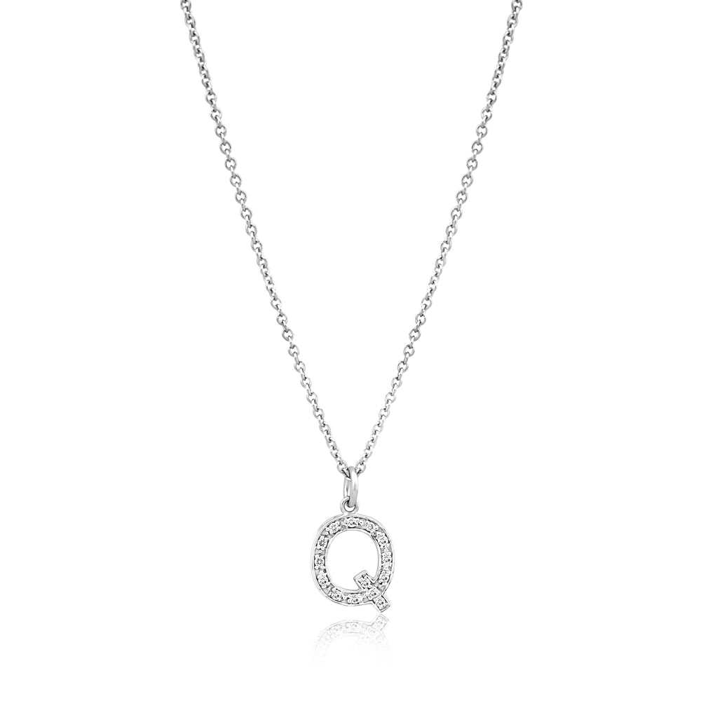 Grande Diamond Monogram White Gold Necklace