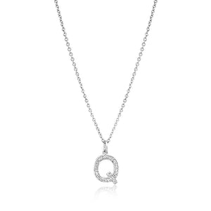 Grande Diamond Monogram White Gold Necklace