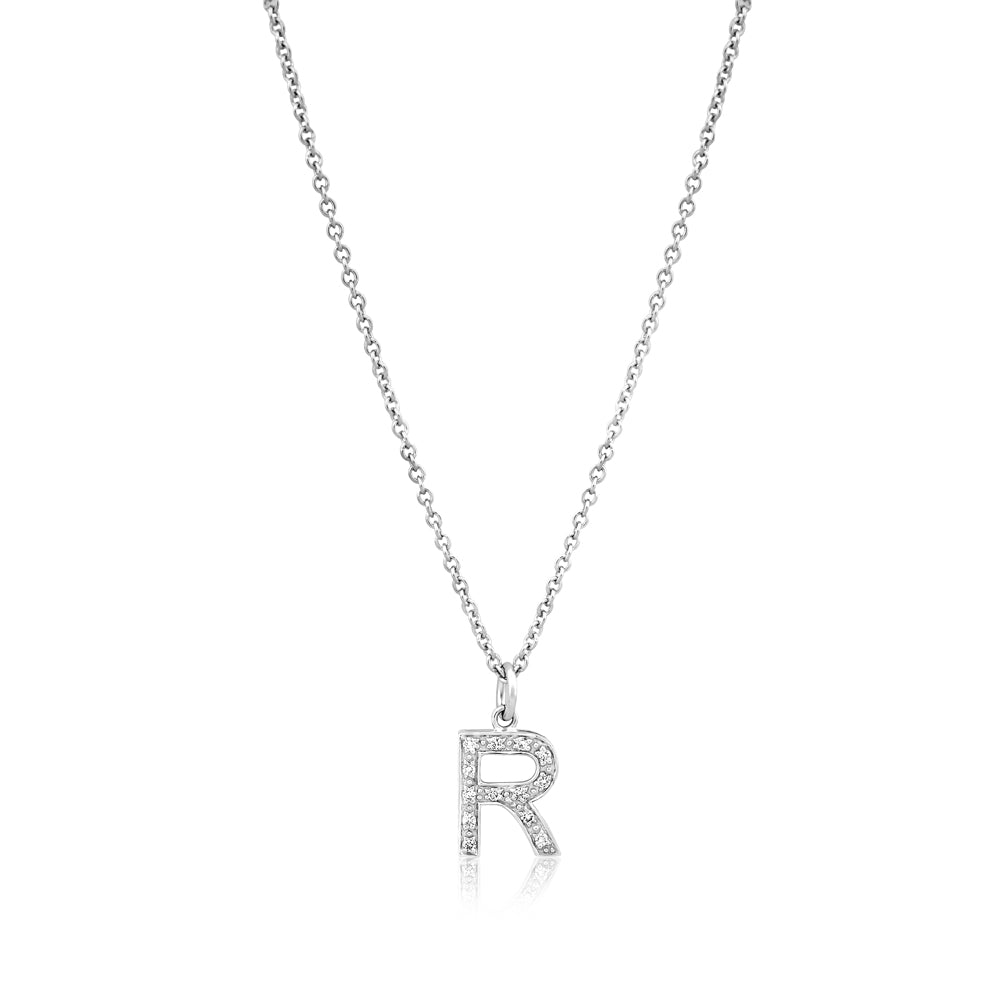 Pre Order Grande Diamond Monogram White Gold Necklace