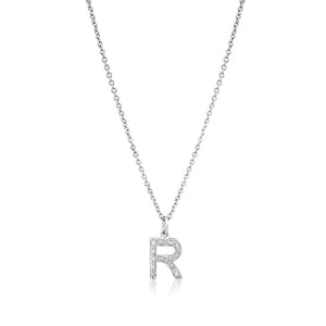 Grande Diamond Monogram White Gold Necklace