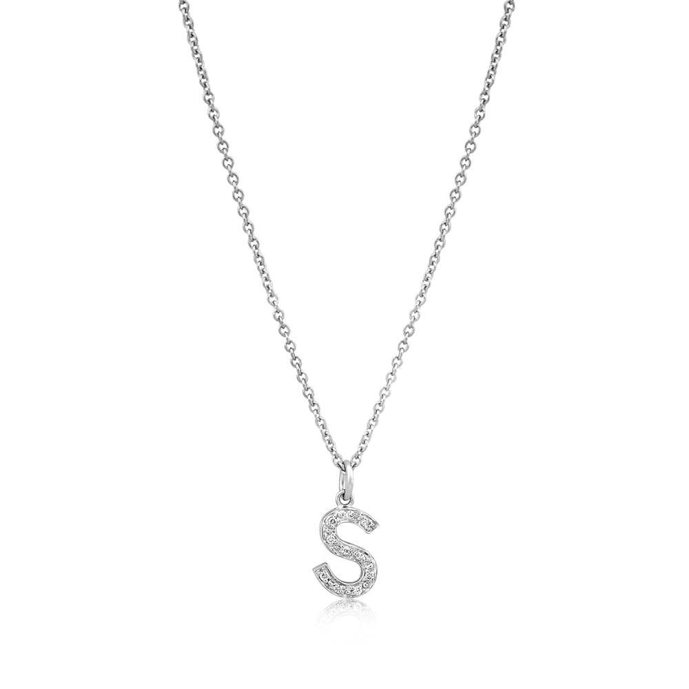 Grande Diamond Monogram White Gold Necklace