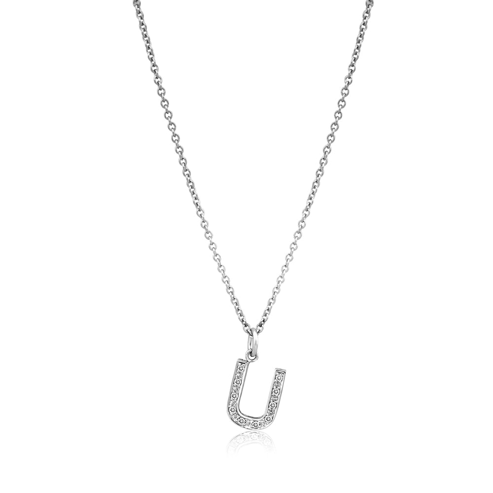 Grande Diamond Monogram White Gold Necklace