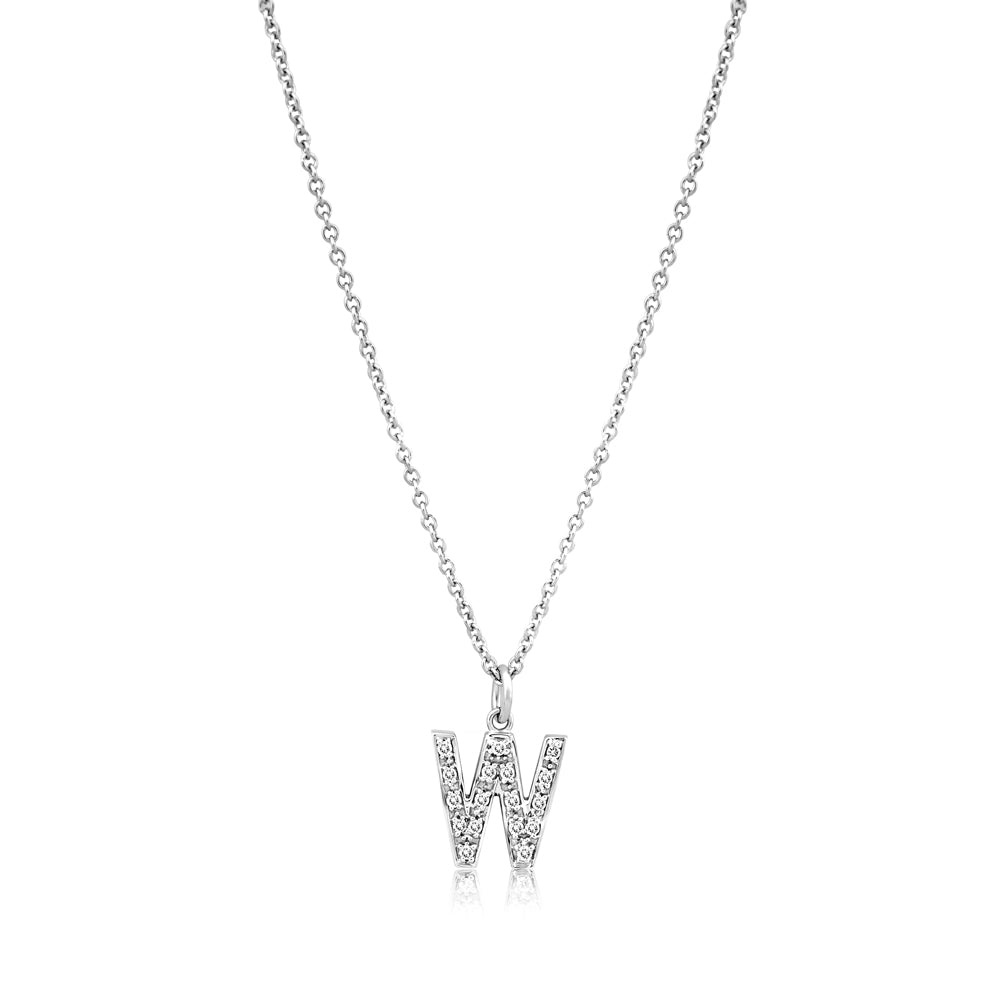 Grande Diamond Monogram White Gold Necklace