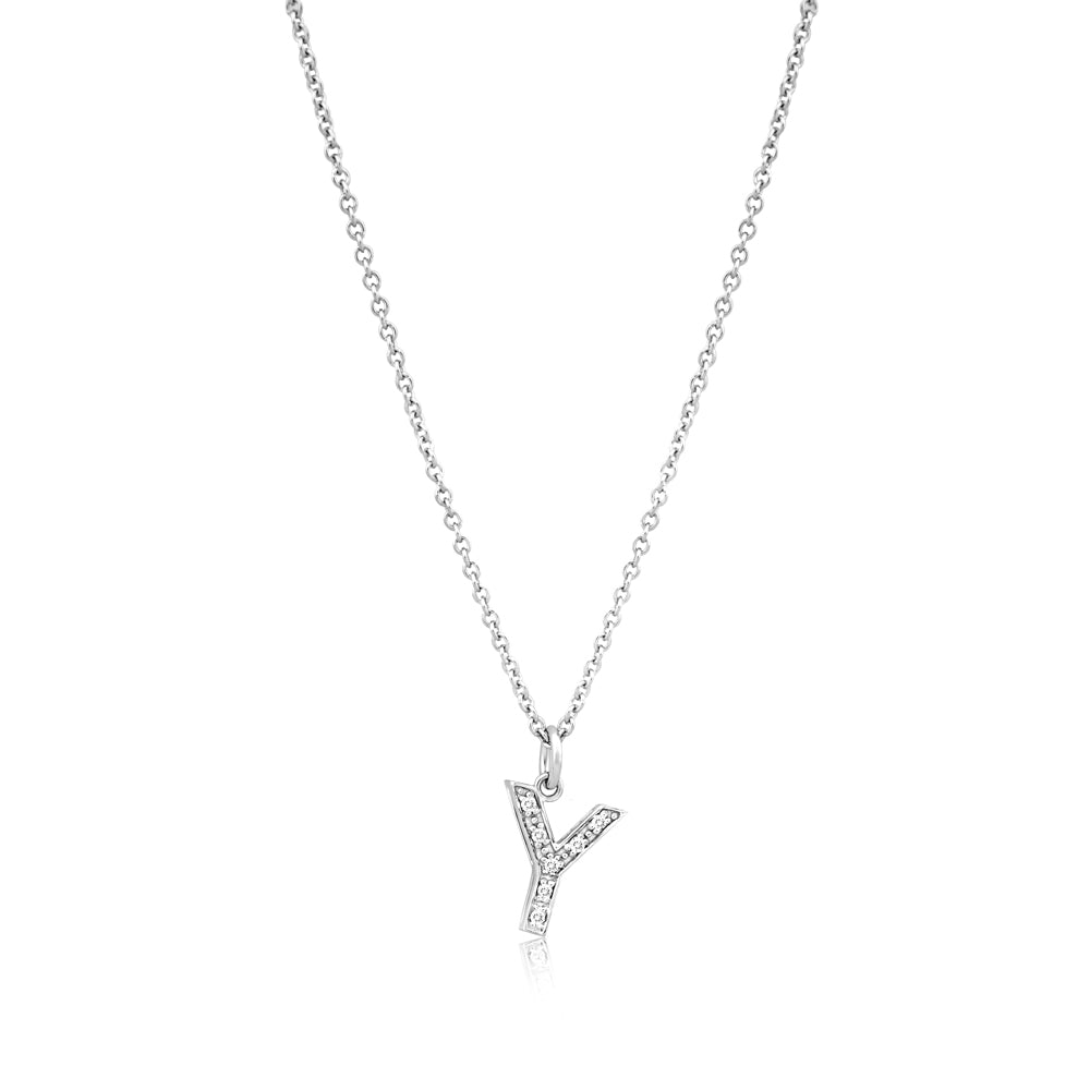 Pre Order Grande Diamond Monogram White Gold Necklace