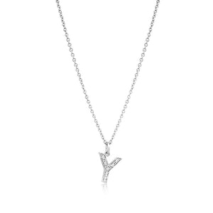 Grande Diamond Monogram White Gold Necklace