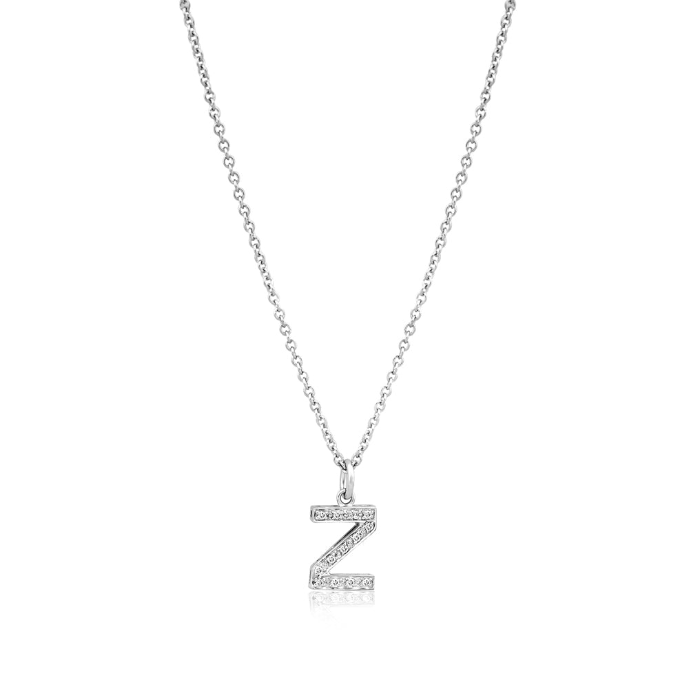 Pre Order Grande Diamond Monogram White Gold Necklace