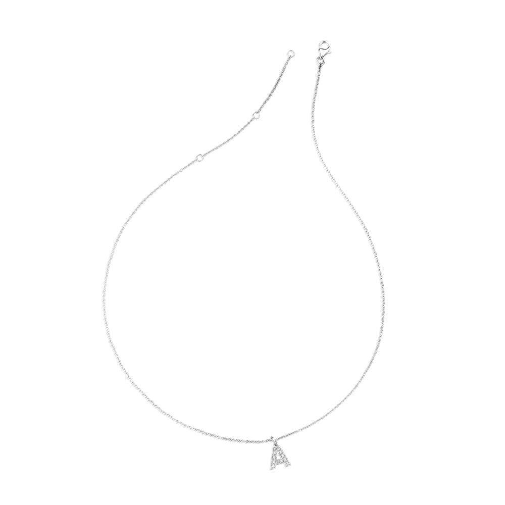 Pre Order Grande Diamond Monogram White Gold Necklace