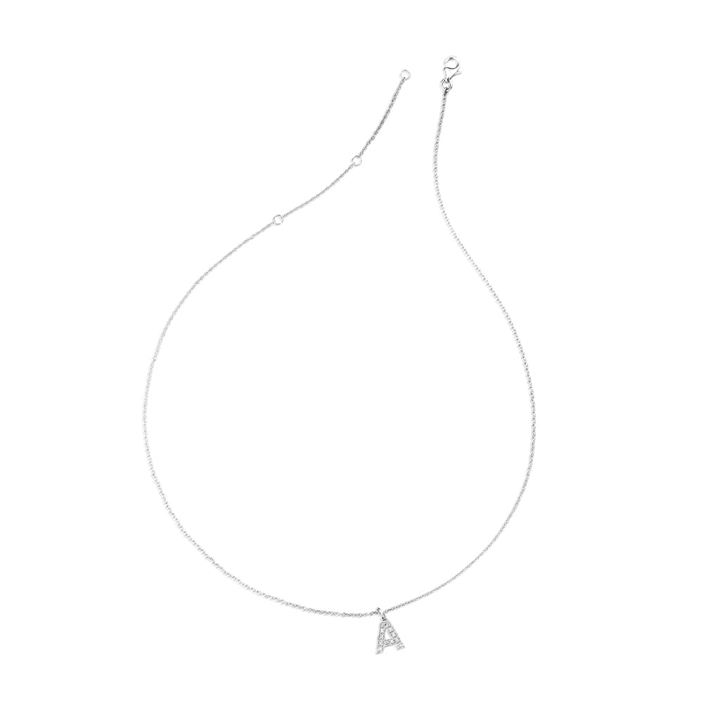 Grande Diamond Monogram White Gold Necklace