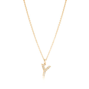Grande Diamond Monogram Yellow Gold Necklace