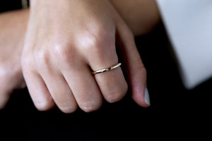 Little Darlings 3 Diamonds Yellow Gold Ring