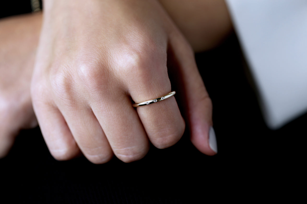 Little Darlings 3 Diamonds Rose Gold Ring