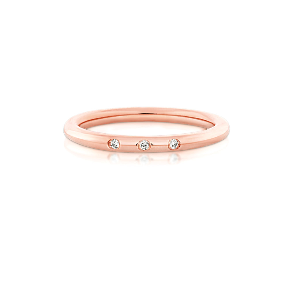 Little Darlings 3 Diamonds Rose Gold Ring